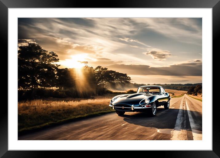 Jaguar E Type Framed Mounted Print by Picture Wizard