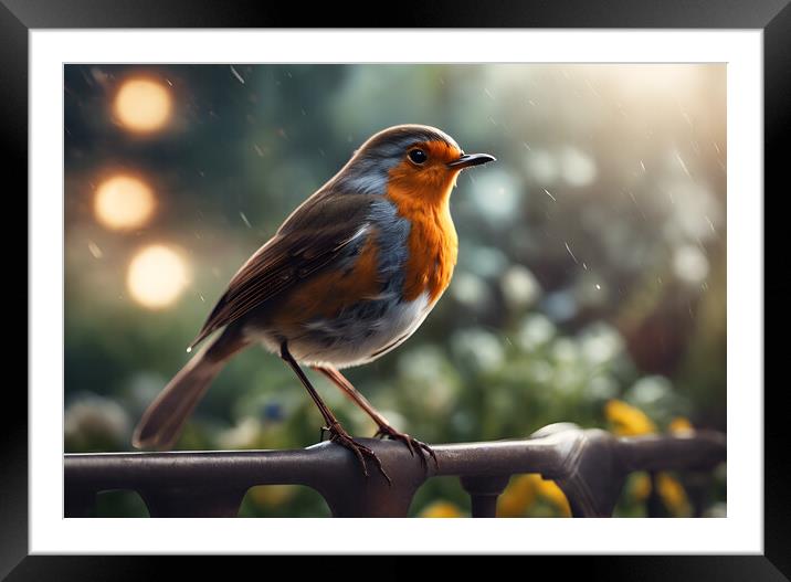 Robin Framed Mounted Print by Picture Wizard
