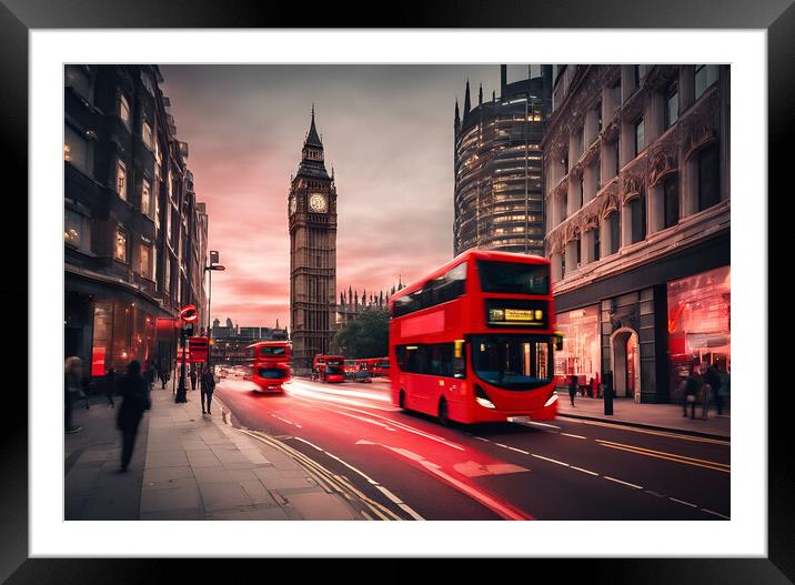 Red Busses Framed Mounted Print by Picture Wizard