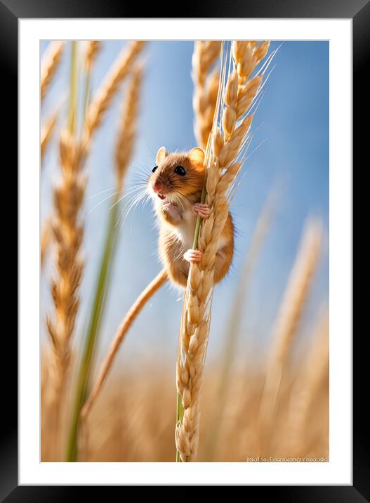 Harvest Mouse Framed Mounted Print by Picture Wizard