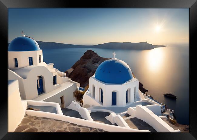 Santorini Framed Print by Picture Wizard