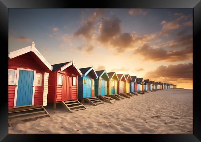 Beach Huts Framed Print by Picture Wizard