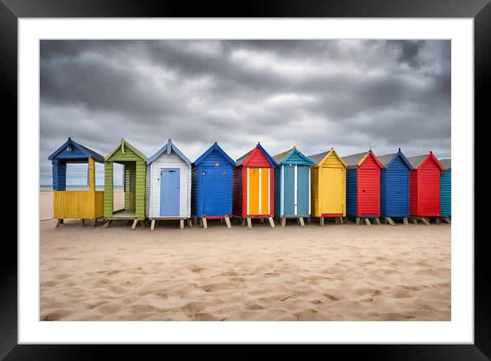 Beach Huts Framed Mounted Print by Picture Wizard