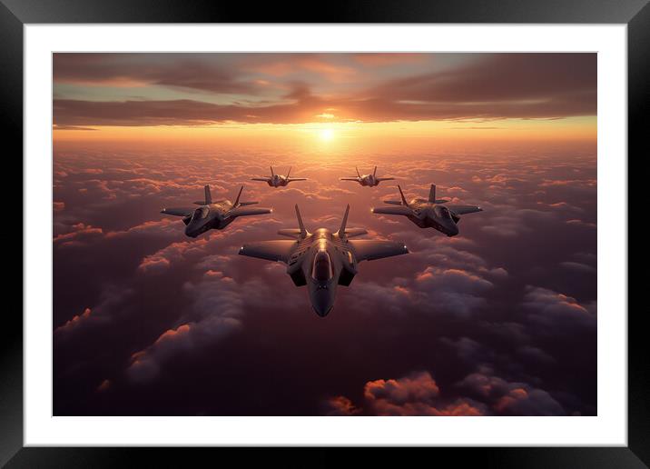 F35 Stealth Planes Framed Mounted Print by Picture Wizard