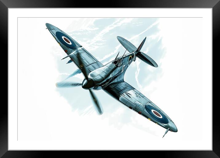Spitfire Art Framed Mounted Print by Picture Wizard