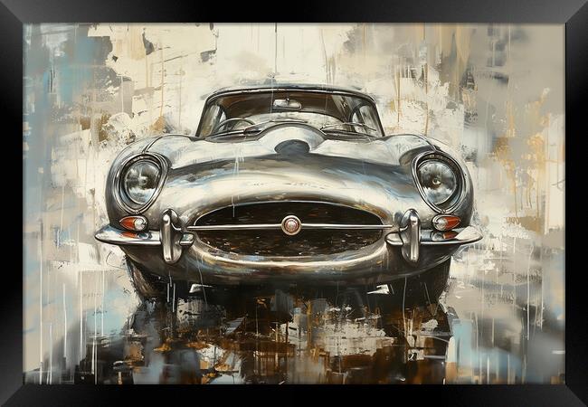 Jaguar E Type Art Framed Print by Picture Wizard