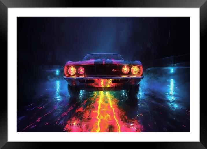 Dodge Charger Art Framed Mounted Print by Picture Wizard