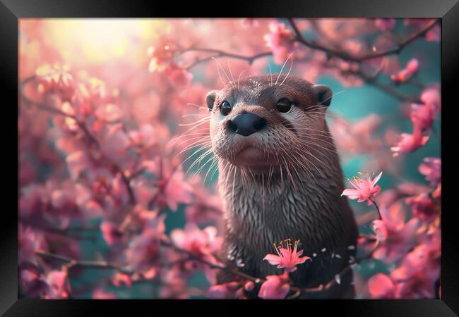Otter Blossoms Framed Print by Picture Wizard