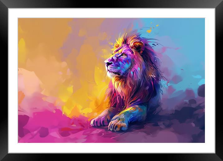 Abstract Lion  Framed Mounted Print by Picture Wizard