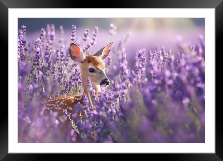 Lavender Deer Framed Mounted Print by Picture Wizard
