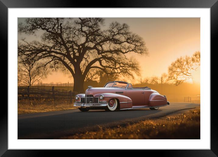 Pink Cadillac Framed Mounted Print by Picture Wizard