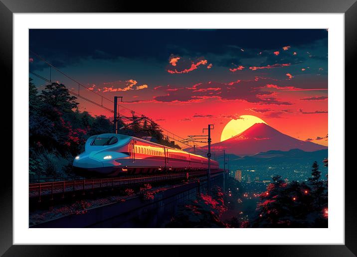 Japanese Bullet Train Framed Mounted Print by Picture Wizard