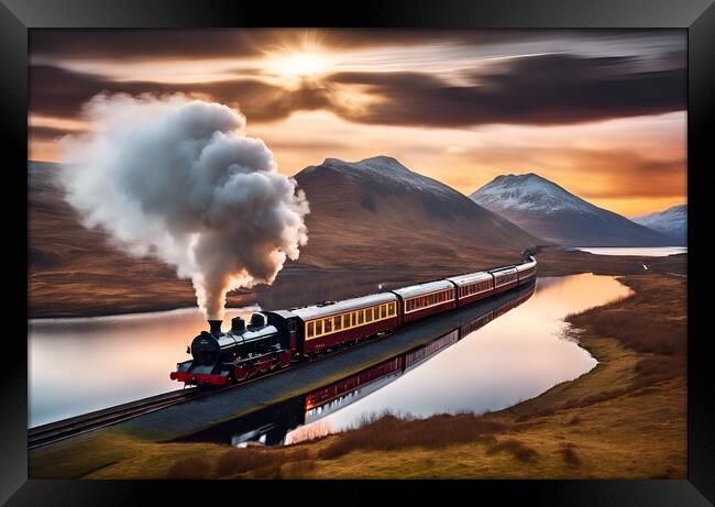 Highland Steam Train Framed Print by Picture Wizard