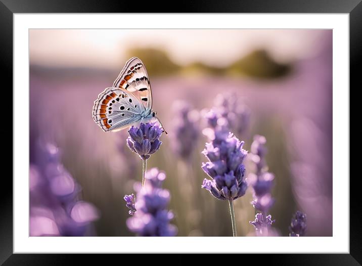 Butterfly Lavender Framed Mounted Print by Picture Wizard