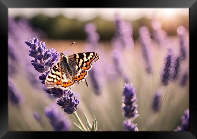 Butterfly Lavender Framed Print by Picture Wizard