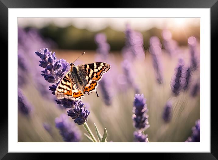 Butterfly Lavender Framed Mounted Print by Picture Wizard