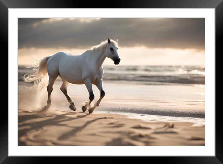 Galloping Horse Framed Mounted Print by Picture Wizard