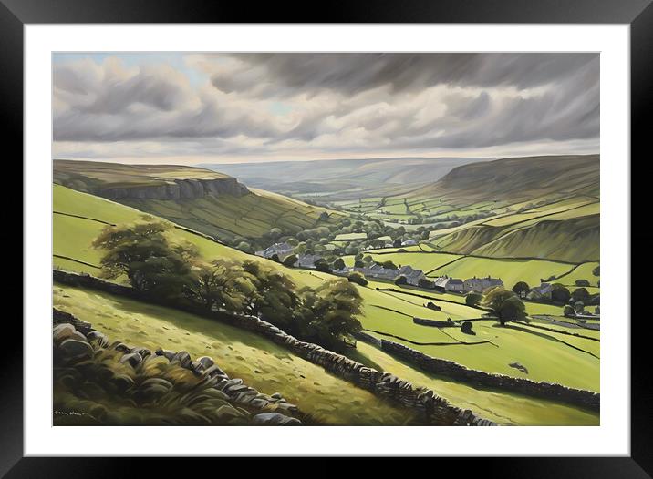 Yorkshire Dales In Oil Framed Mounted Print by Picture Wizard
