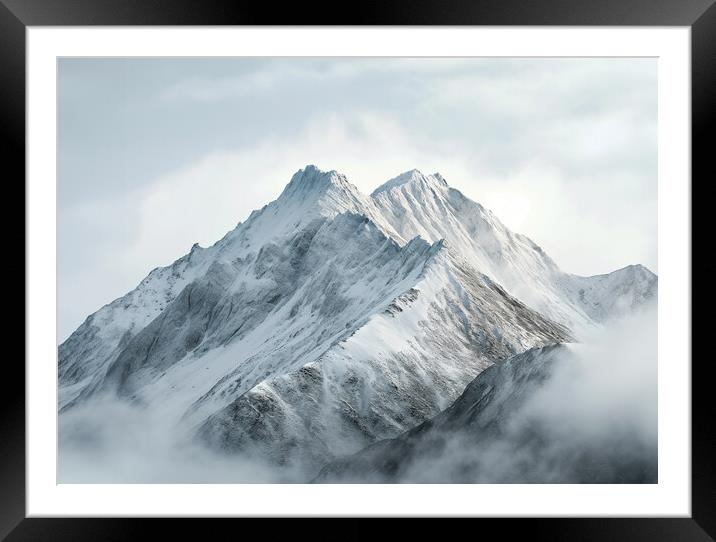Snow Capped Mountains Framed Mounted Print by Picture Wizard