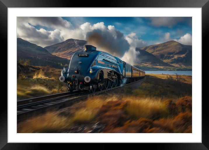 The Mallard Steam Train Framed Mounted Print by Picture Wizard