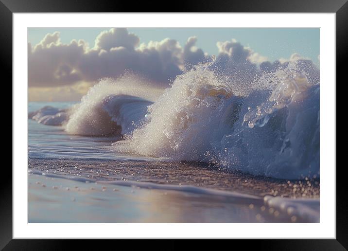 Sunset Waves Framed Mounted Print by Picture Wizard