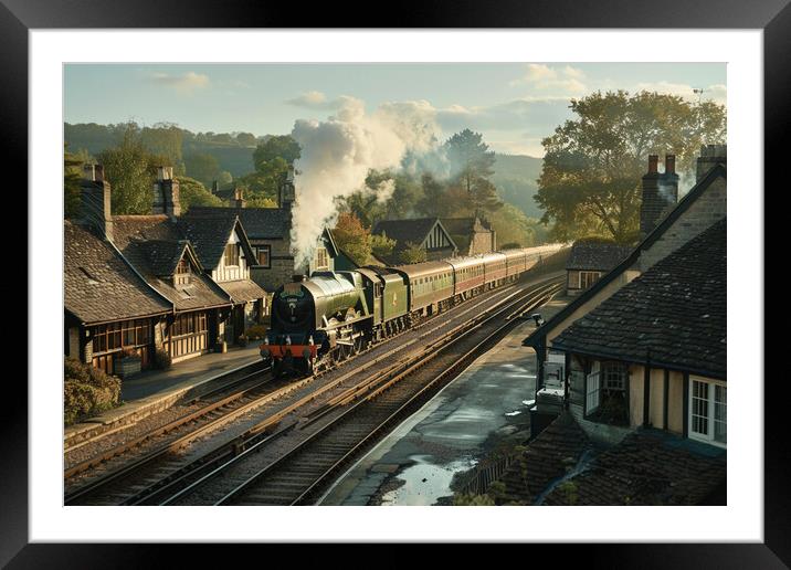 Steam Train at the Station Framed Mounted Print by Picture Wizard
