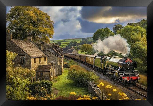 steam train yorkshire dales Framed Print by Picture Wizard