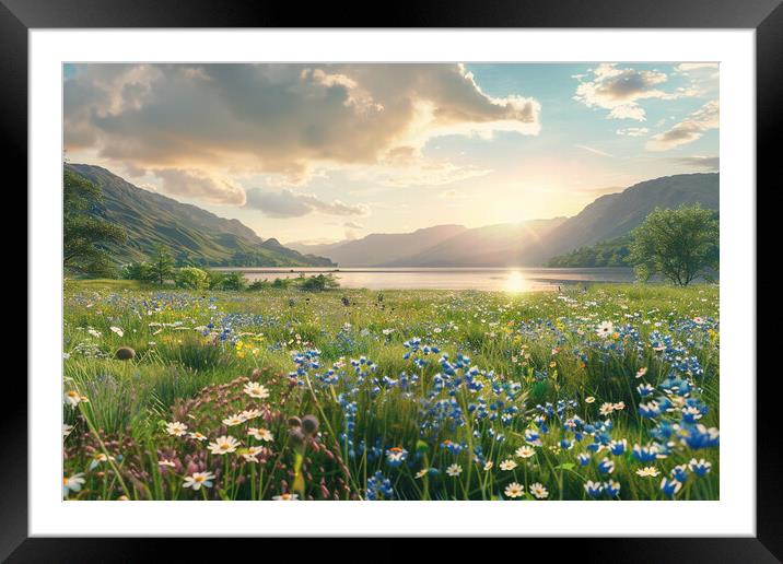 Ullswater Wild Flowers Framed Mounted Print by Picture Wizard