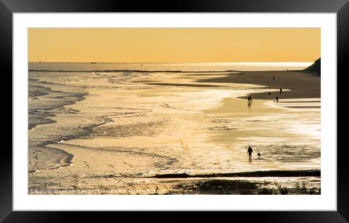 Early walks on Bamburgh beach Framed Mounted Print by Lee Kershaw