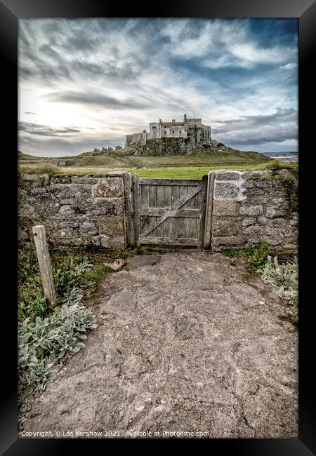 Gertrude's gate to Lindisfarne castle Framed Print by Lee Kershaw