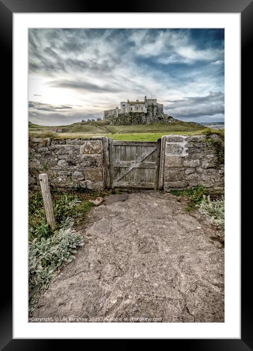 Gertrude's gate to Lindisfarne castle Framed Mounted Print by Lee Kershaw