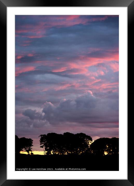 Purple sunset at Rennington Framed Mounted Print by Lee Kershaw