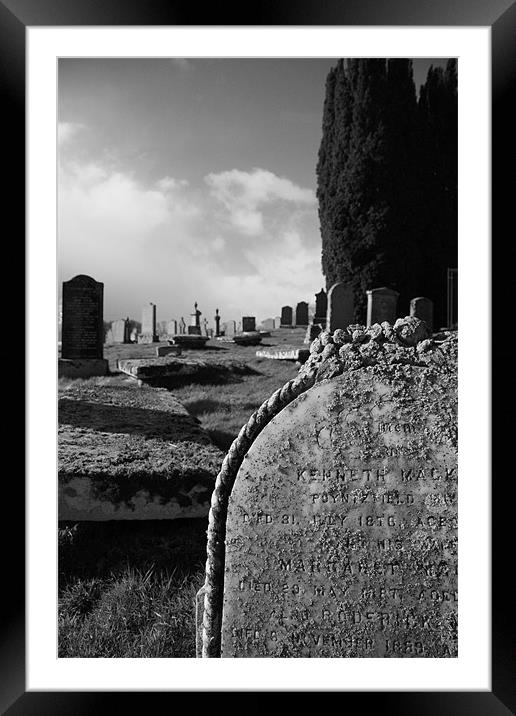 Graveyard Framed Mounted Print by john maclean