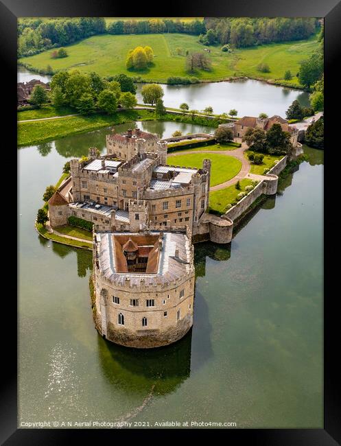 Leeds Castle, Kent Framed Print by A N Aerial Photography