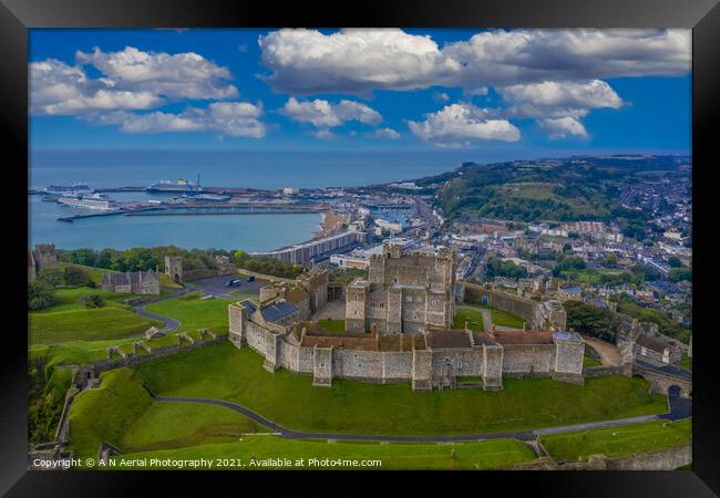 Dover Castle Framed Print by A N Aerial Photography