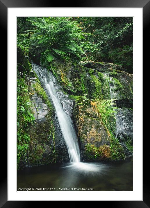Waterfall Framed Mounted Print by Chris Rose