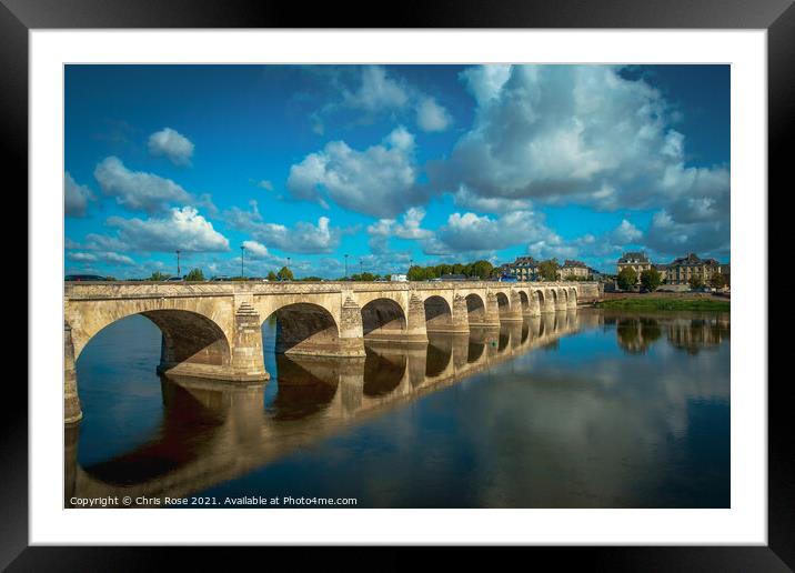 Saumur, the River Loire on a sunny autumn day Framed Mounted Print by Chris Rose