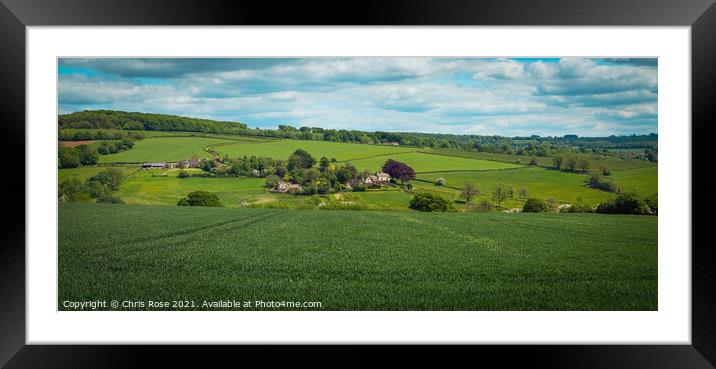 Cotswolds spring landscape near Painswick Beacon Framed Mounted Print by Chris Rose
