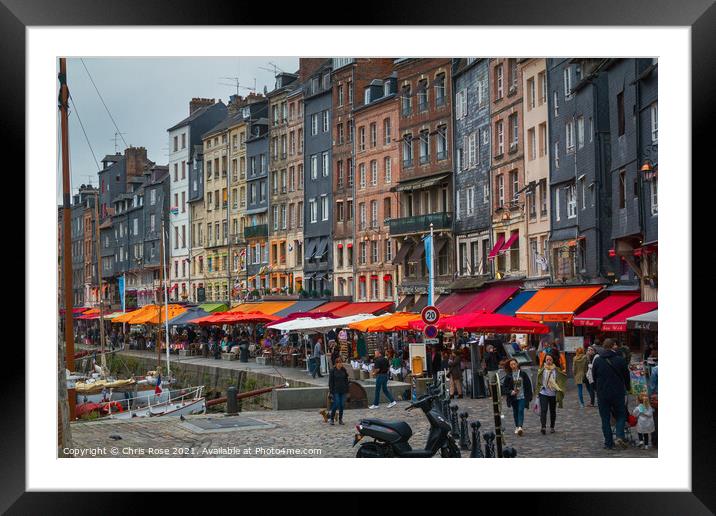 Honfleur harbour Framed Mounted Print by Chris Rose