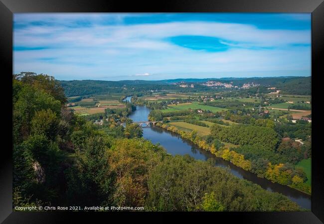 Dordogne River view from Domme Framed Print by Chris Rose