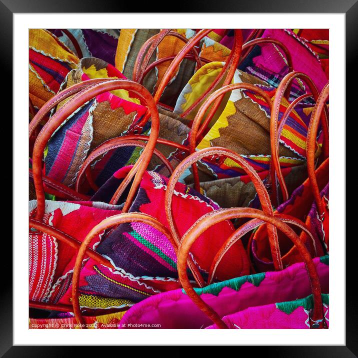 Colourful shopping baskets Framed Mounted Print by Chris Rose