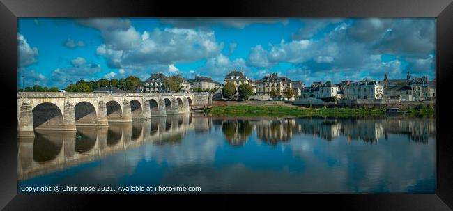 Saumur, the River Loire on a sunny autumn day Framed Print by Chris Rose