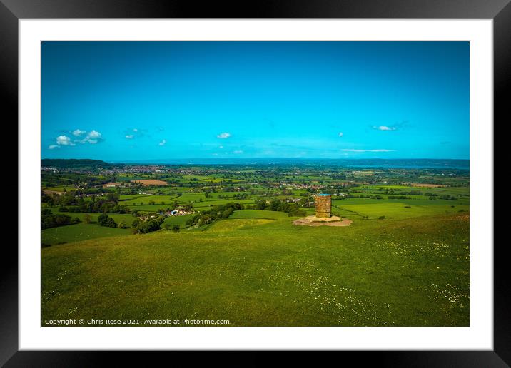 Coaley Peak Picnic Site and Viewpoint. Framed Mounted Print by Chris Rose