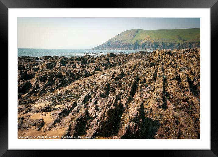 Manorbier beach Framed Mounted Print by Chris Rose