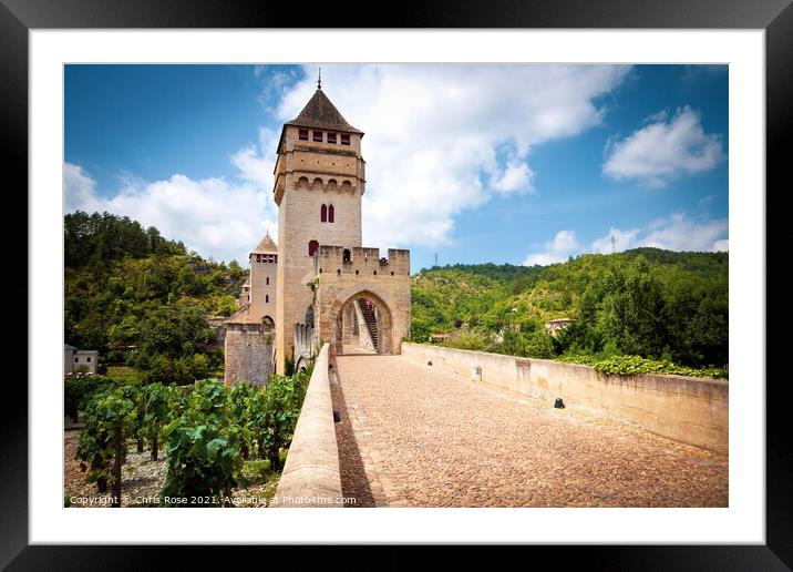 Pont Valentre in Cahors Framed Mounted Print by Chris Rose