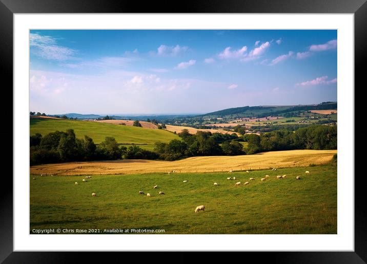 Cotswolds landscape near Winchcombe Framed Mounted Print by Chris Rose
