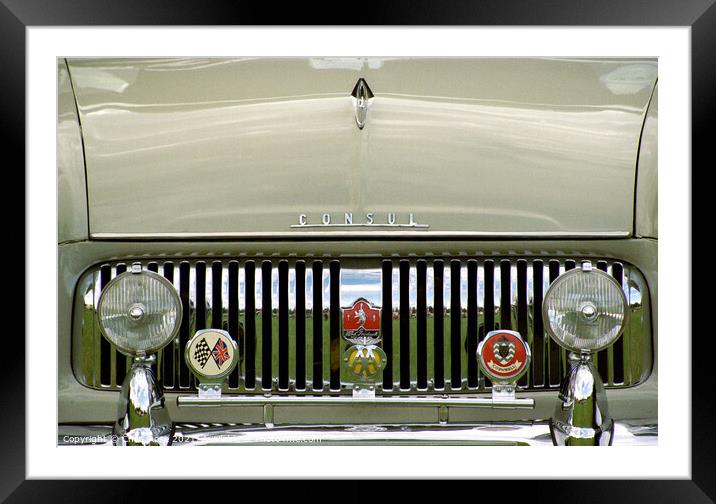 Ford Consul classic car detail Framed Mounted Print by Chris Rose