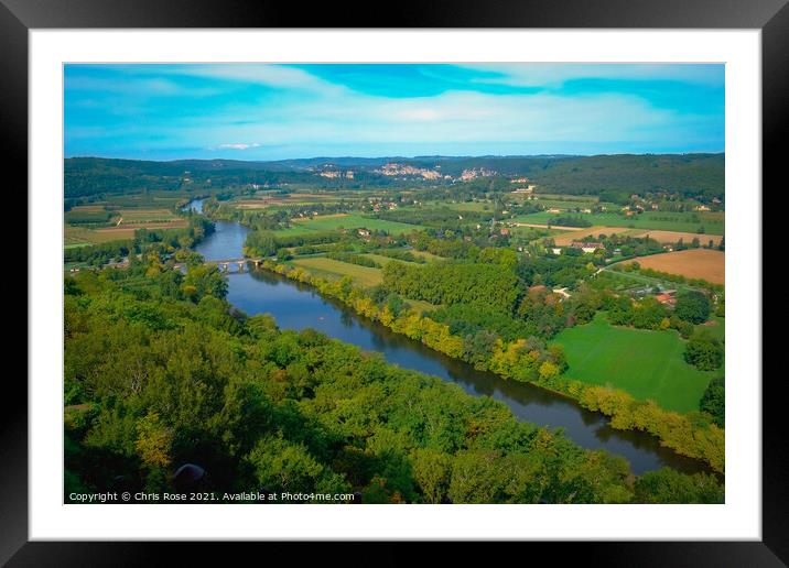 Dordogne, Domme viewpoint Framed Mounted Print by Chris Rose