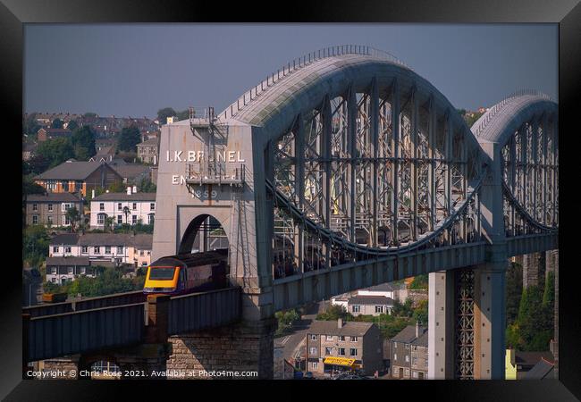 Saltash, Tamar, Brunels rail bridge Framed Print by Chris Rose