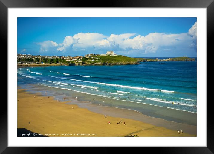 Newquay beaches Framed Mounted Print by Chris Rose